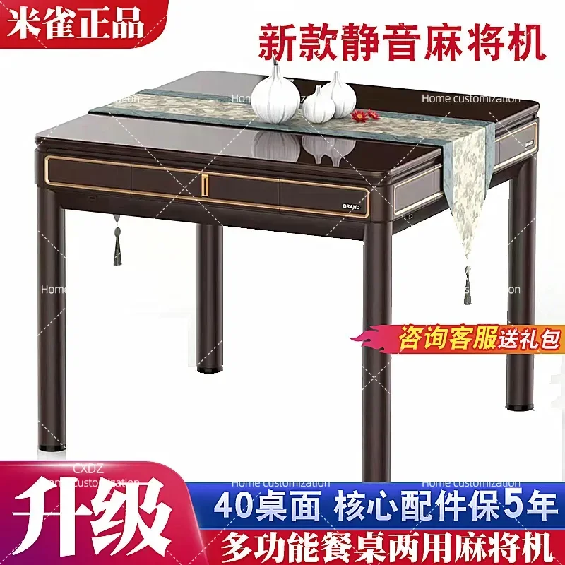 Automatic Mahjong Machine Manual Foldable Luxury Dining Table Dual Purpose Household Silent Four Port