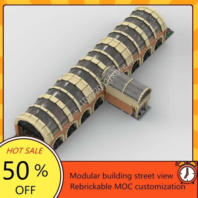 10331PCS Moc Custom Puzzles Modular Train StationTechnical  DIY Education Assembly Construction Toys For Adultr Holiday Gift