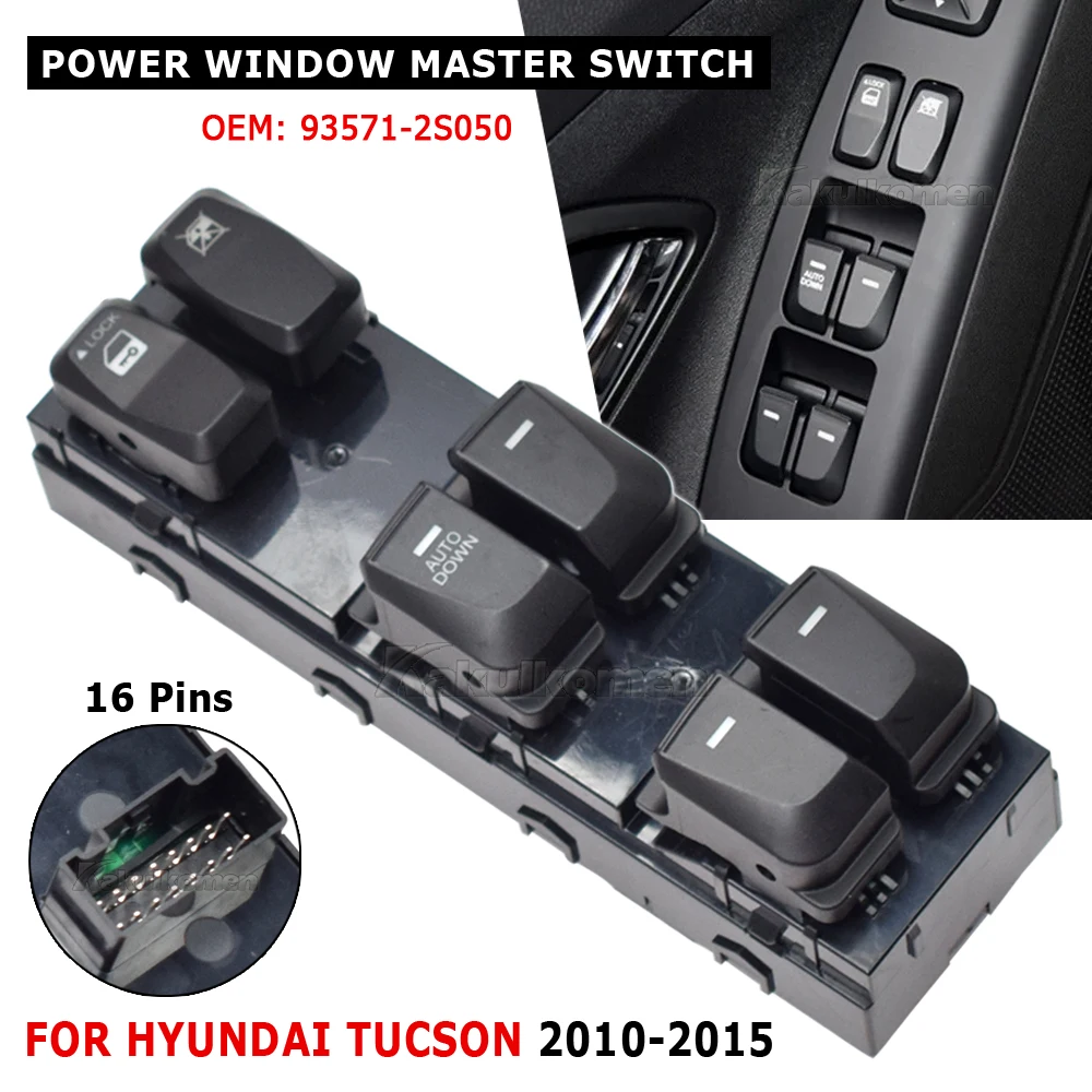 Car Auto accessorie New Electric Power Window Switch For Hyundai IX35 TUCSON 2010-2015 935712S050 93571-2S050