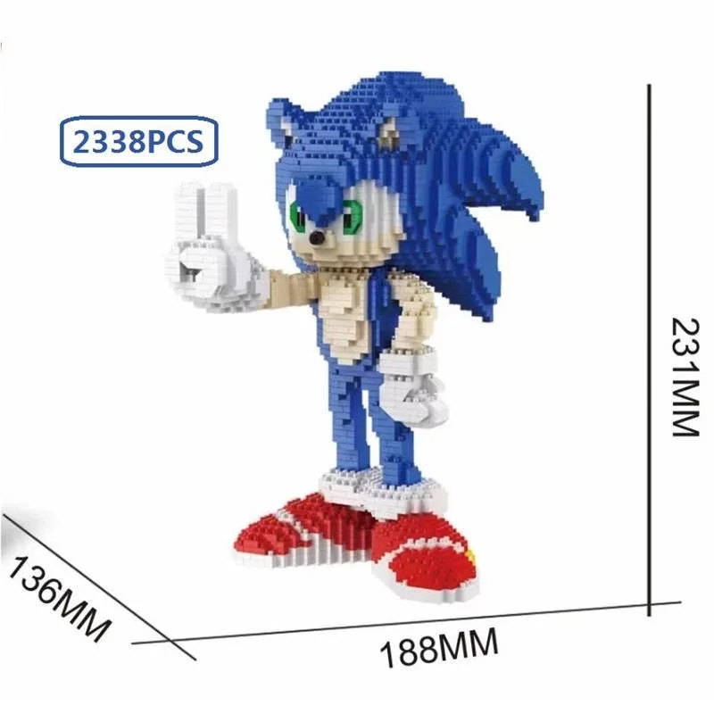 Cartoon Anime Movie Game Building Blocks Games Periphery Figure Puzzle Assembly Hedgehog Toy Bricks Christmas Gifts