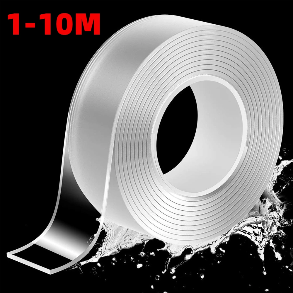 

1M-10M Two Sided Adhesive Tape Ultra-strong Double Sided Tape Transparent Washable Strips Mounting Tape for Decoration