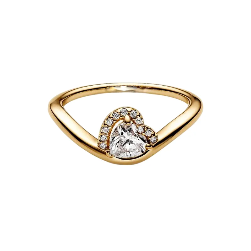 Women's 925 Silver Double Love Butterfly Gold Ring