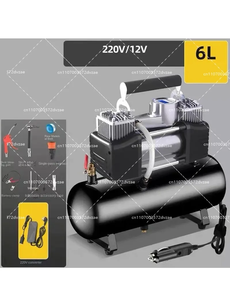 12V/220V 2.5L/4L/6L Portable Electric Tire Inflator Pump for Car Motorcycle