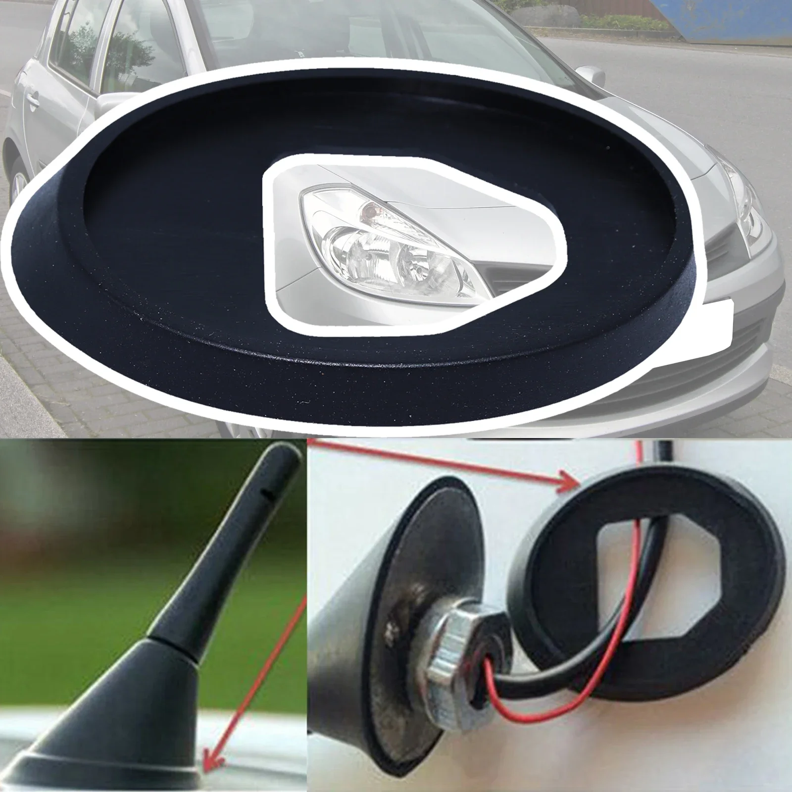 

Car Roof Mast Whip Aerial Antenna Rubber Base Gasket For Renault Clio Seal Pad Replacement 2012 2010 2009 2008 2007 2006 2005