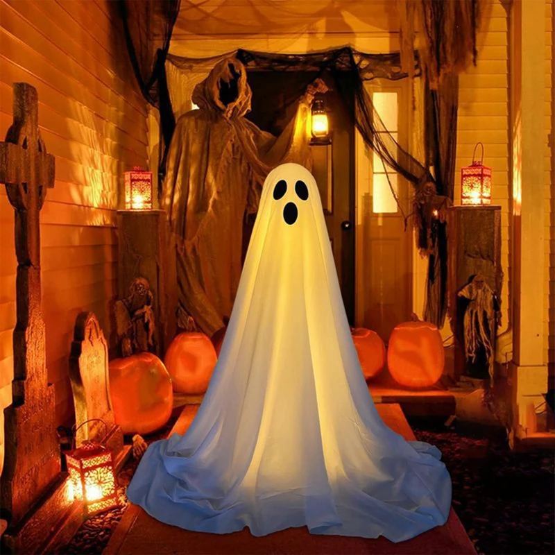 Front Porch Glowing Ghost Halloween Standing Ghost Porch Yard Ghost image 4