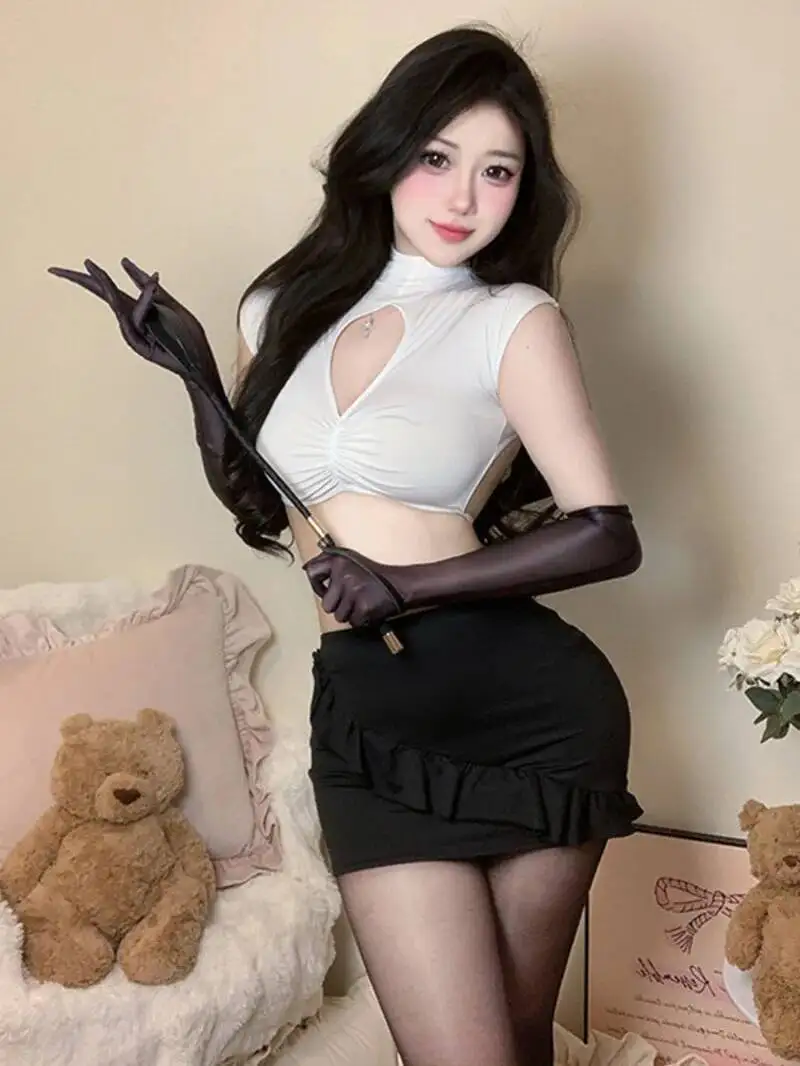 

Sexy Style Secretary Secretary Uniform Set Workplace OL Temptation Two Piece Skirt Set Sweet Fashion Women Skirts Set P1G3