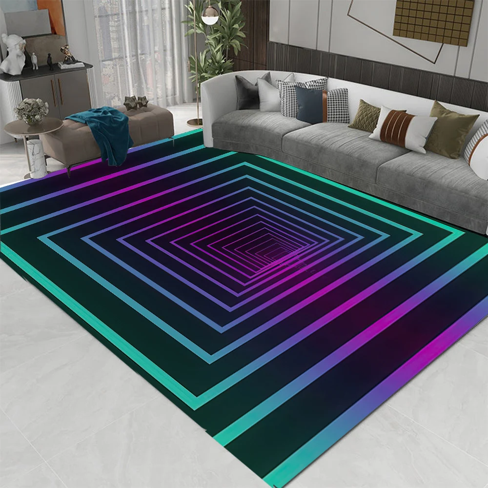 3D LED Lights Illusion Rug for Living Room Washable Floor Lounge Large Area Non Slip CarpetsTeen\'s Kids Boy Girl Room Decor Rug