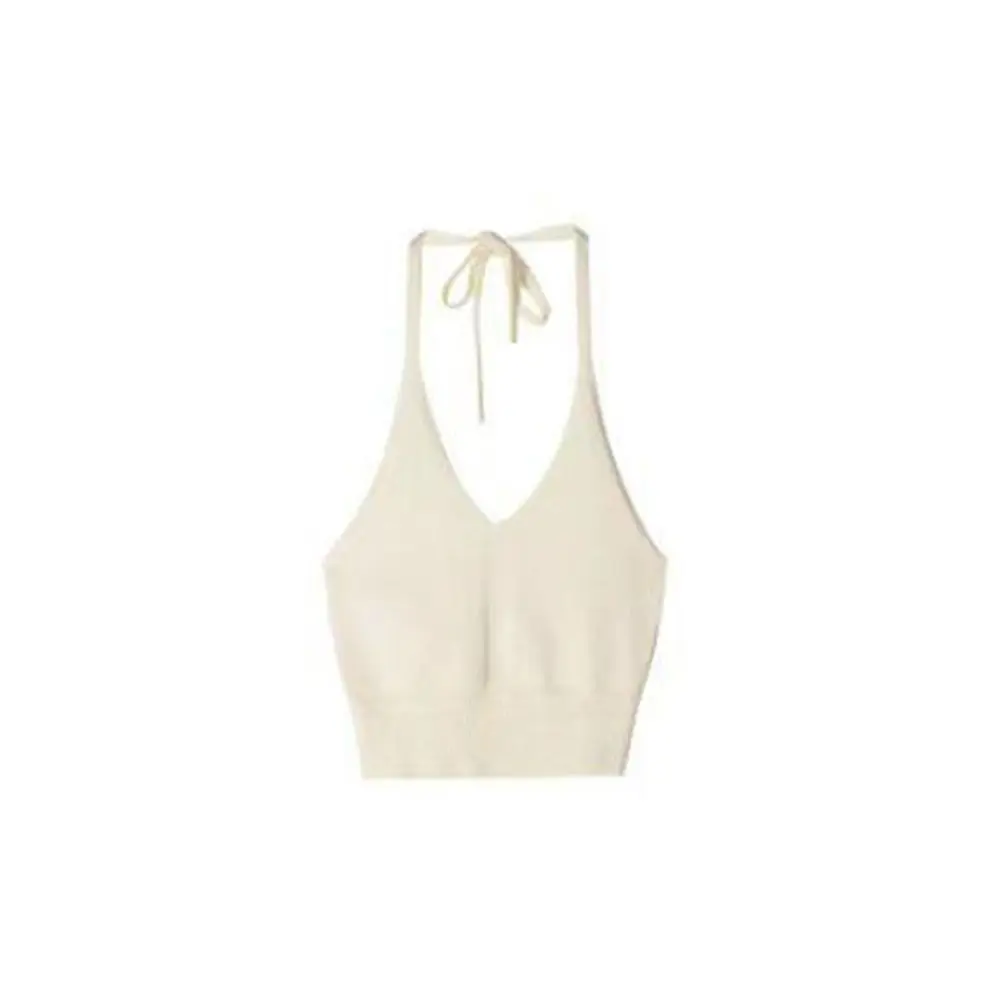 

Sweet Sleeveless Solid Color Halter Top Backless Knitting Slim Vest Average size Casual Suspender Vest Spring & Summer