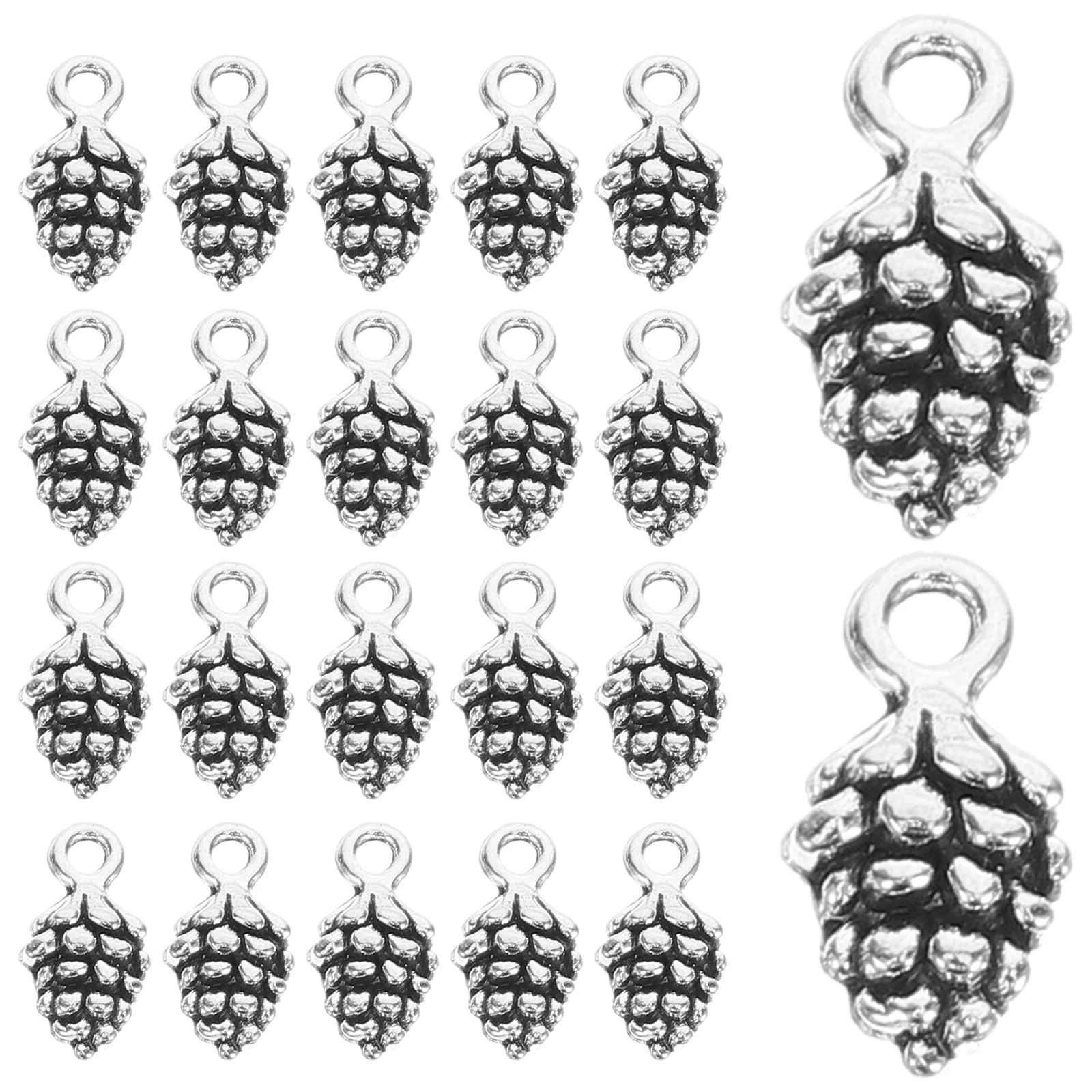

50 Pcs Pine Cone Pendant DIY Jewelry Making Christmas Alloy Charms For Necklace Bracelet Earrings Holiday Gifts