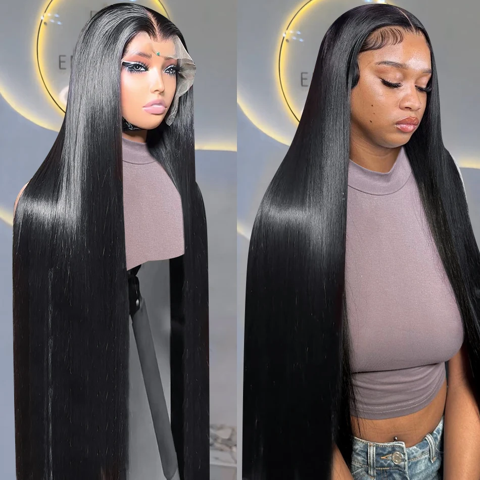 

26 Inch Straight Lace Front Wigs Human Hair Brazilian Remy 13x4 13x6 HD Lace Frontal Human Hair Wigs For Women Pre pluck 180%