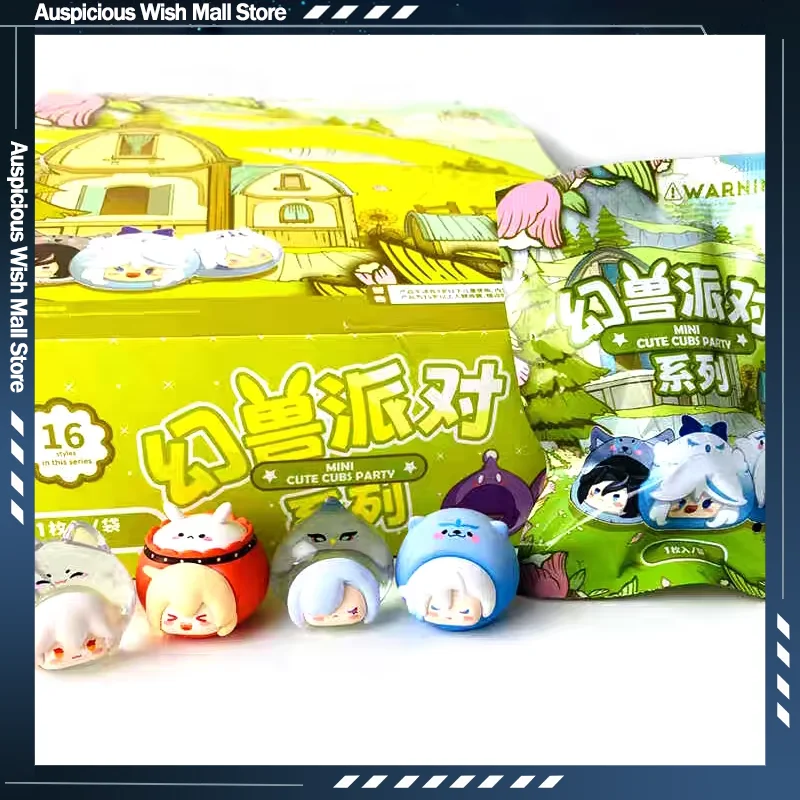 

Q Version Genshin Impact Blind Box Mini Cute Cubs Party Anime Figure Game Surprise Box Kamisato Figures Pvc Doll Decora Toy Gift