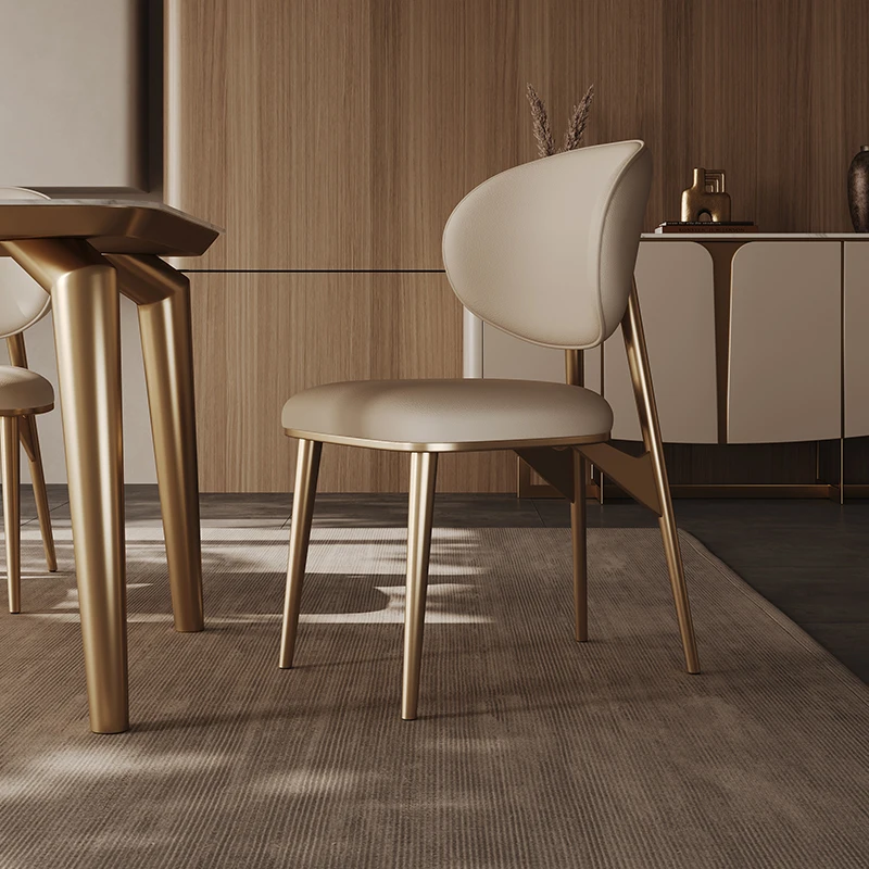 

Light Luxury Dining Chair Leather Design High Quality Comfy Unusual Dining Chairs Gaming Wedding Lounge Stoel Home Furniture