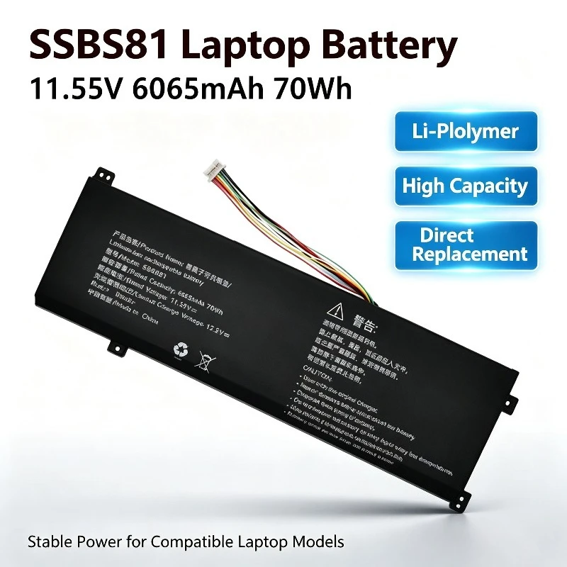 SSBS81 Replacement Laptop Battery for Mechrevo Wujie 16 Pro F6RS‑5BB6U 16HDS‑7BB6U,New A‑Grade Cells Stable Power Supply