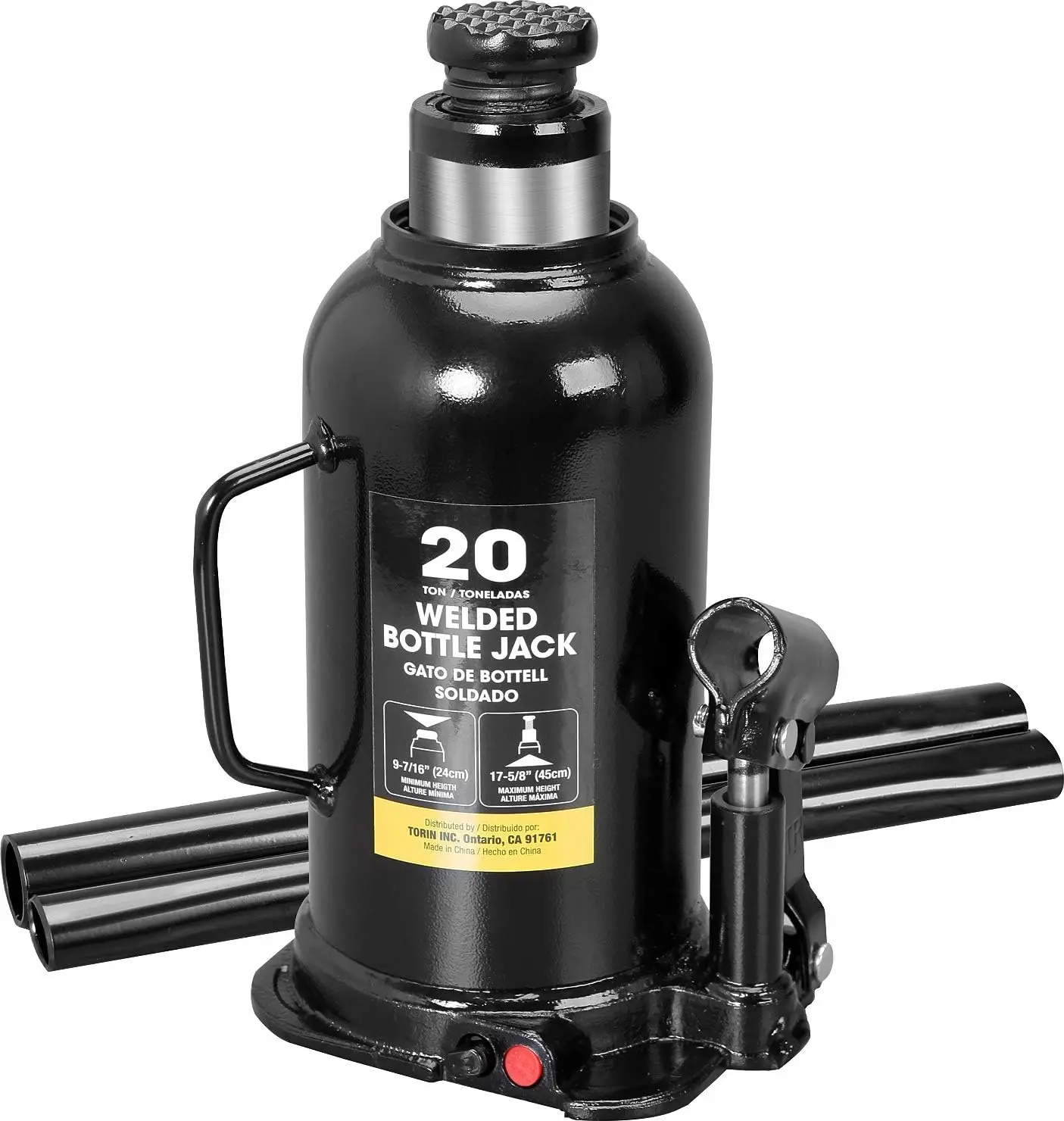 

Heavy Duty Hydraulic Bottle Jack, 20 Ton Capacity, for Cars and Trucks