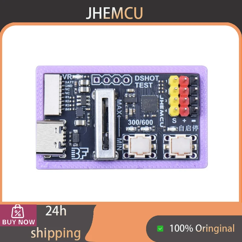 JHEMCU DShot ESC Tester Module, 4‑Channel Brushless ESC Test Tool with Potentiometer & Buttons for FPV Drone