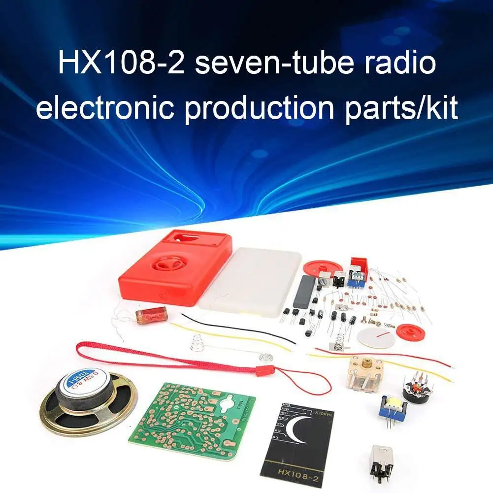 HX108-2 7-tube Radio Electronic DIY Kit 525-1605KHz AM/FM Stereo Radio Electronic Practice Learning Kit Electronic Component