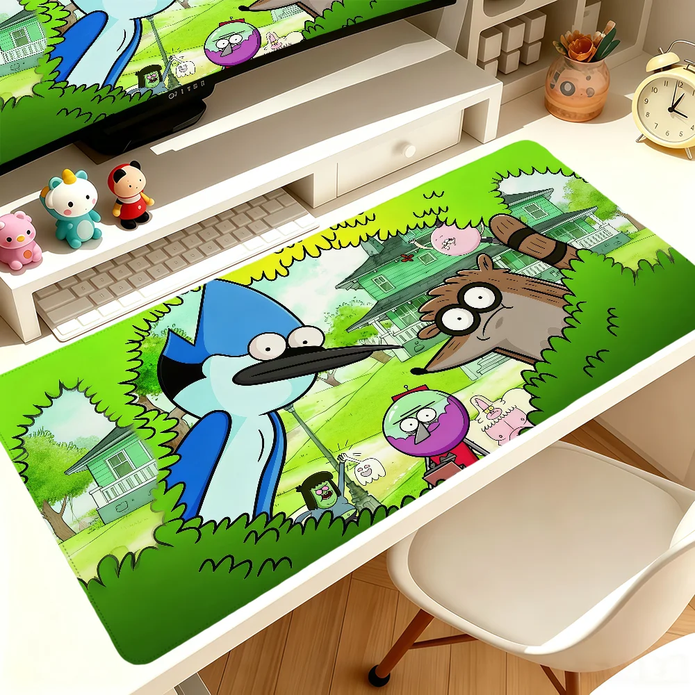 Cartoon R-Regular Show Mouse Pad Large Non-slip Lockedge Desktop Computer Desk Mat Keyboard MousePad Office Gamer Student
