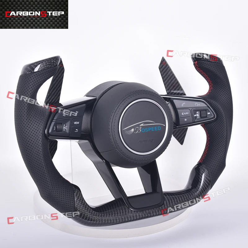 

Fit For Audi A3 8Y A4 B8 A6 C6 A7 Q3 Q5 S3 8V S4 Rs3 Rs7 TT 8J MK2 R8 SQ5 Sports Forged Carbon Fiber Led Cars Steering Wheel