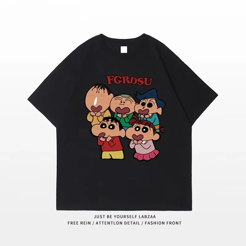 مينيسو تلوين شين تشان تي شيرت للرجال النساء ساتو ماساو نيني تورو بوشان الجدة تيز تي شيرت حجم الملابس