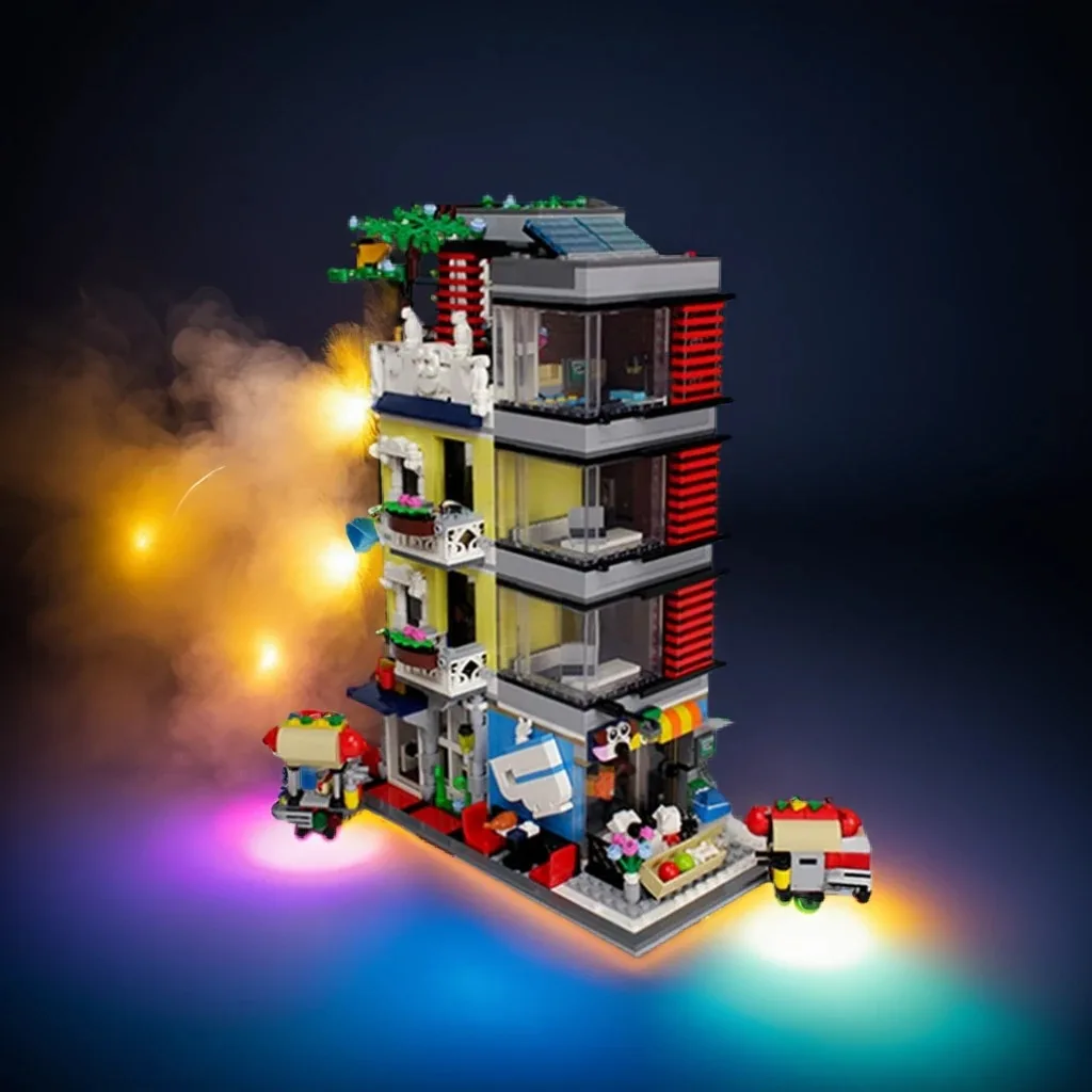 

1803 шт. MOC зоомагазин кафе модульная архитектурная модель DIY модель строительные блоки игрушки на день рождения подарок