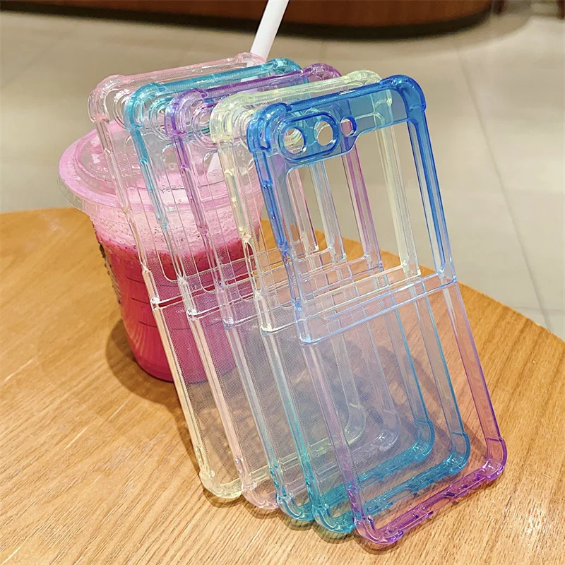 Fresh Color halo dyeing Color Gradient Phone Case for Samsung Galaxy Z Flip 5 Hard PC Back Cover for Z Flip 5 Case Shell