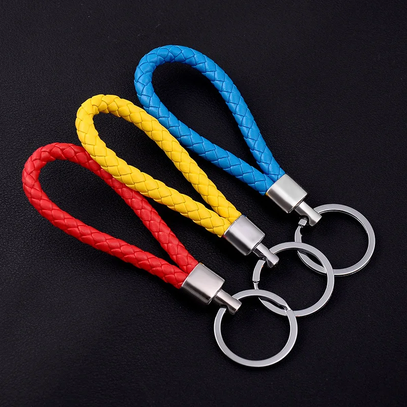 3pcs/set Premium PU Leather Braided Wristlet Keychain: The Perfect Accessory for Men and Women!