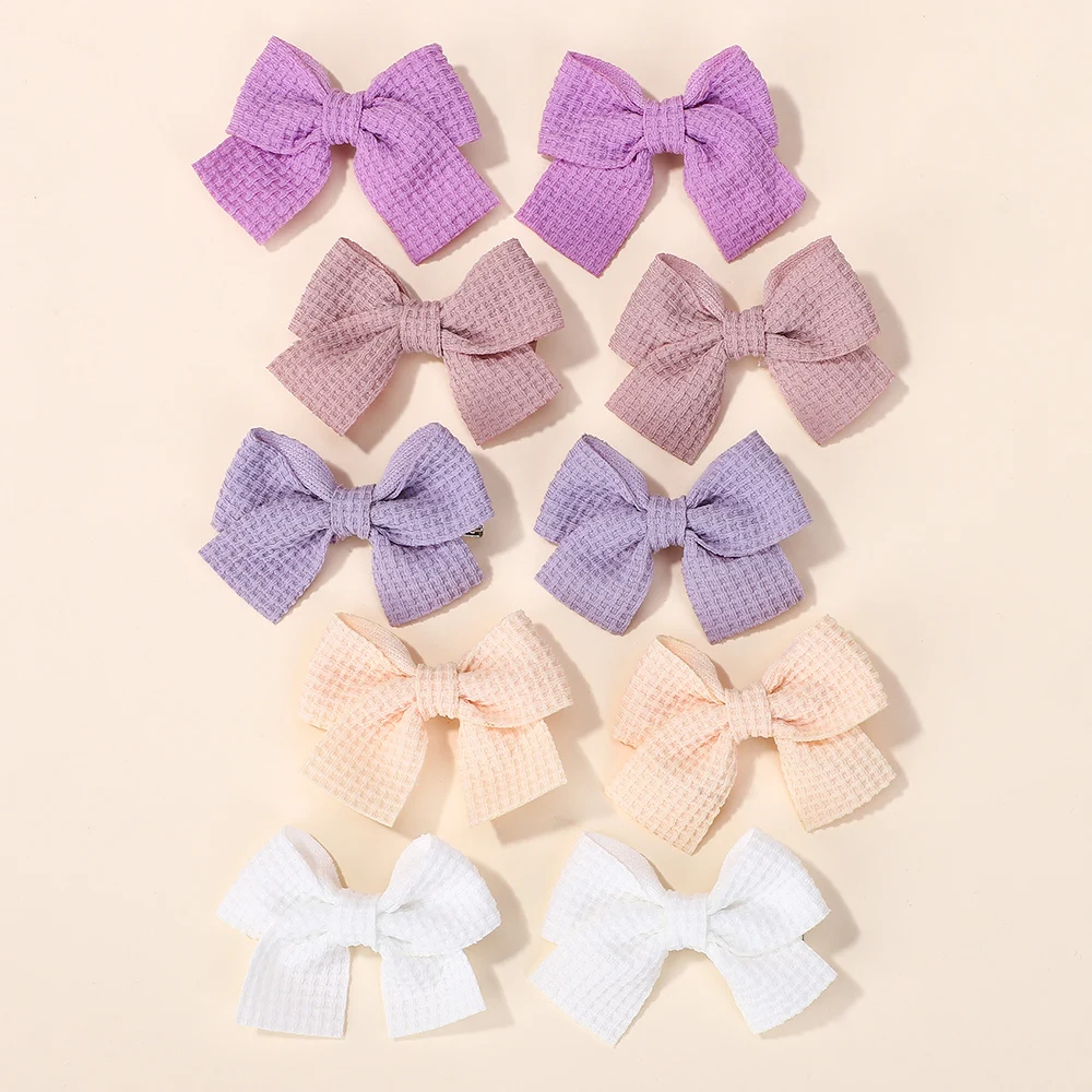 

10 шт., мягкая хлопковая заколка с бантом для девочек, милый дизайн, заколка для волос, цветные блоки, нежные заколки для волос, каваи, детские аксессуары
