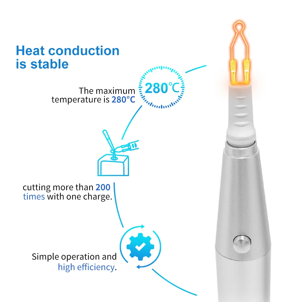 Jumtop dental endo gutapercha cortador com 8 pontas de aquecimento sem fio dente goma dissolvida disjuntor instrumento terapia canal radicular