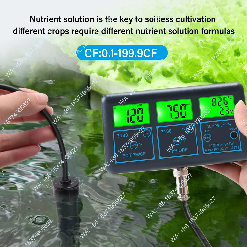 1pcs WIFI function of online digital pH tester PH.EC. ORP. TDS. RH% .CF. Temperature multi-function acidity meter