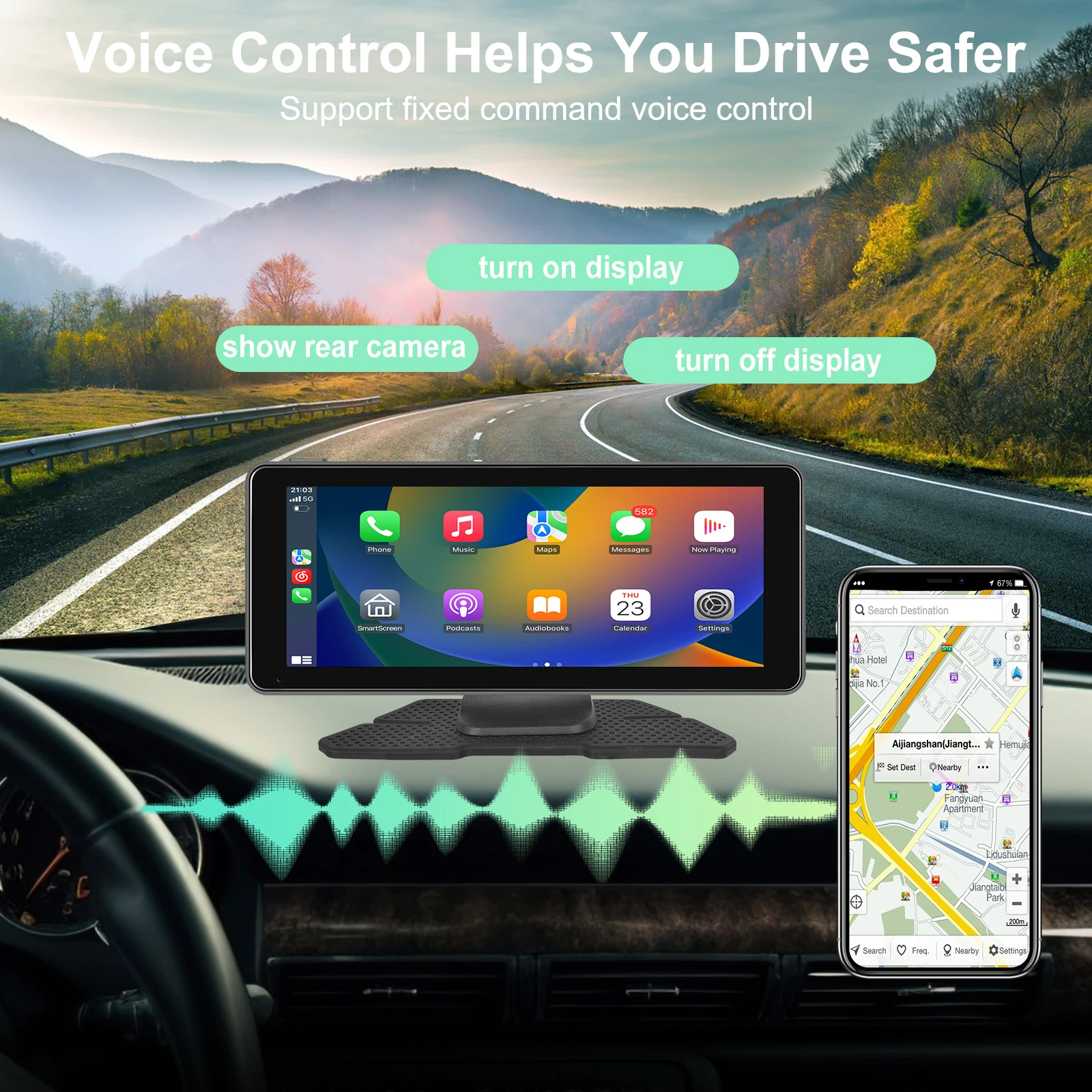 

6.86 Inch Car Smart Player CarPlay Android Auto Touch Desktop Monitor CarPlay Android Auto Car Radio Multimedia Video Player