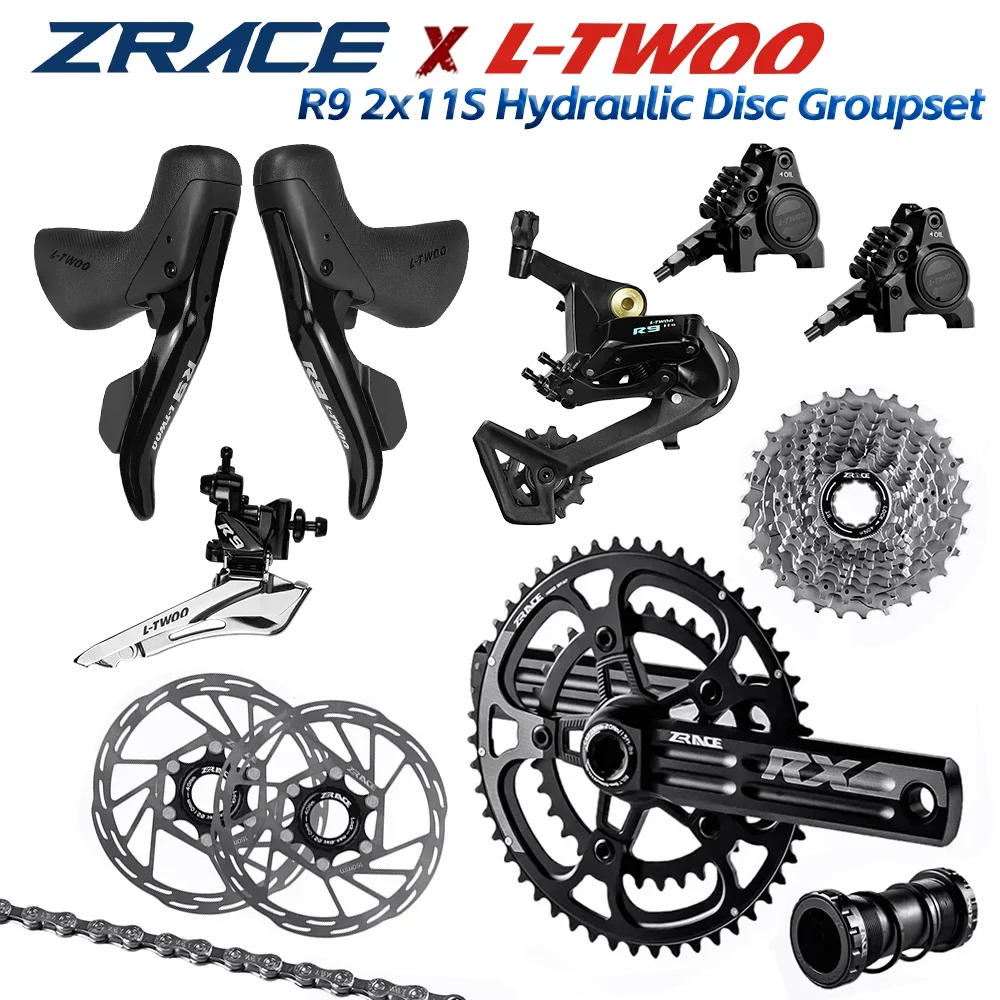 

LTWOO R9 2x11s Hydraulic Disc + ZRACE Crank Cassette SUMC & DYC Chain, 22speed Road Groupset, for Road Bike / R7020 R8020
