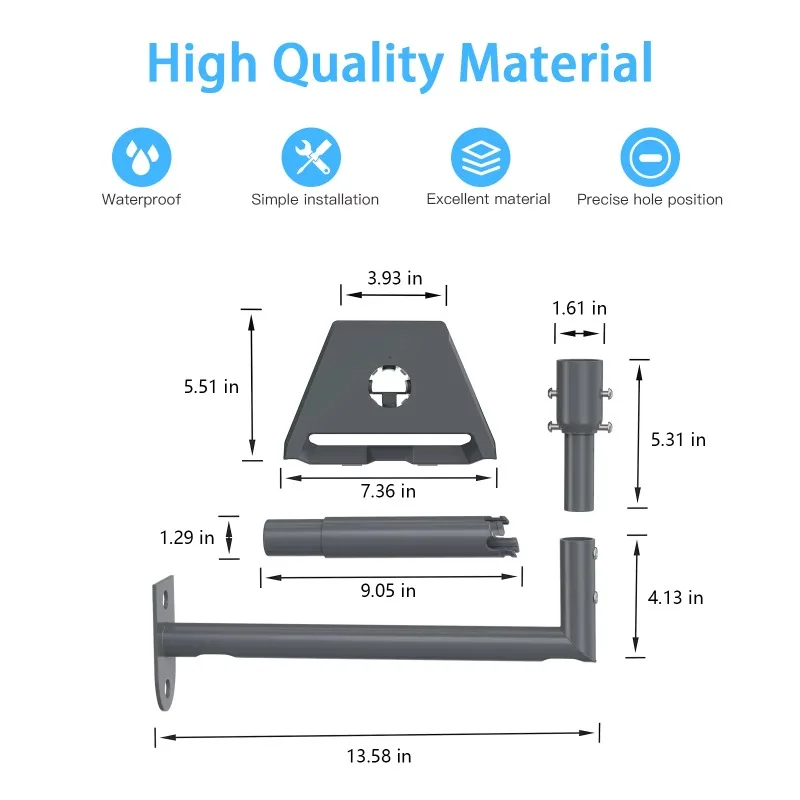 For EP-SK0068 for Starlink 3rd generation roof L-shaped wall-mounted plastic and metal bracket with V3 adapter