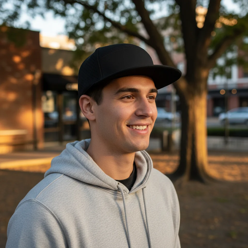 

Mesh Flat Brim Hat For Adults Hard Top Design Outdoor Sun Protections