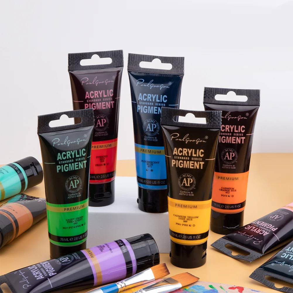 Wasserlösliche Acrylfarbe, lichtecht, professionelles Acrylpigment, schnell trocknend, multifunktional, für Leinwand, Holz, Ton, Stoff, Keramik