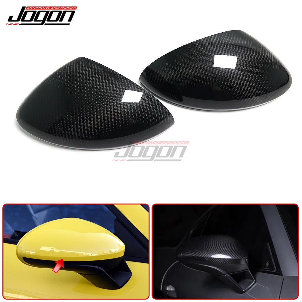 Carbon Fiber Car Door Rearview Mirror Cap For Porsche 718 Boxster Cayman 2016 - 2021 Rear View Side Mirror Cover Add On Exterior