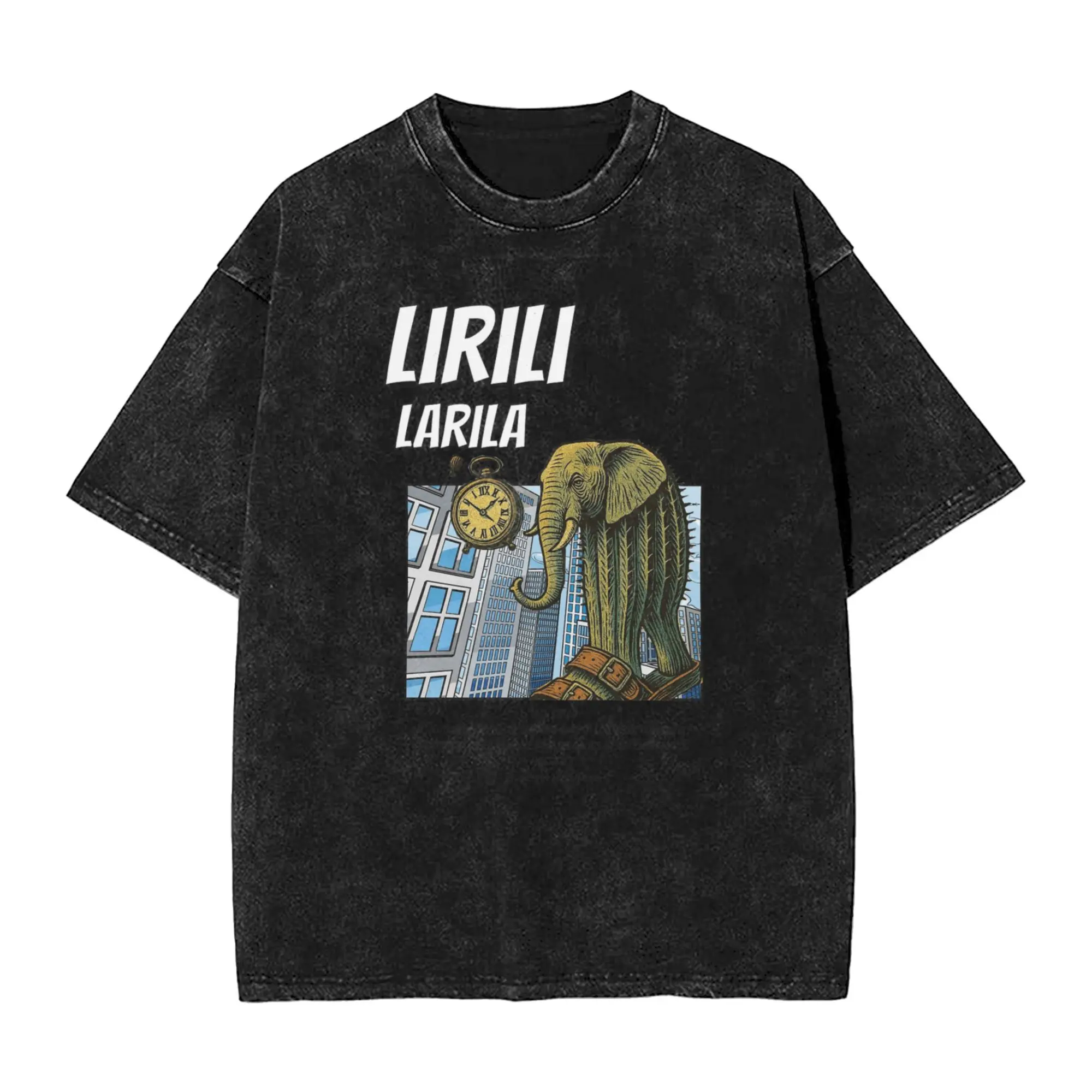 

Забавные футболки Lirili Larila, мужские хлопковые футболки с круглым вырезом, итальянская футболка с короткими рукавами Brainrot, летняя одежда