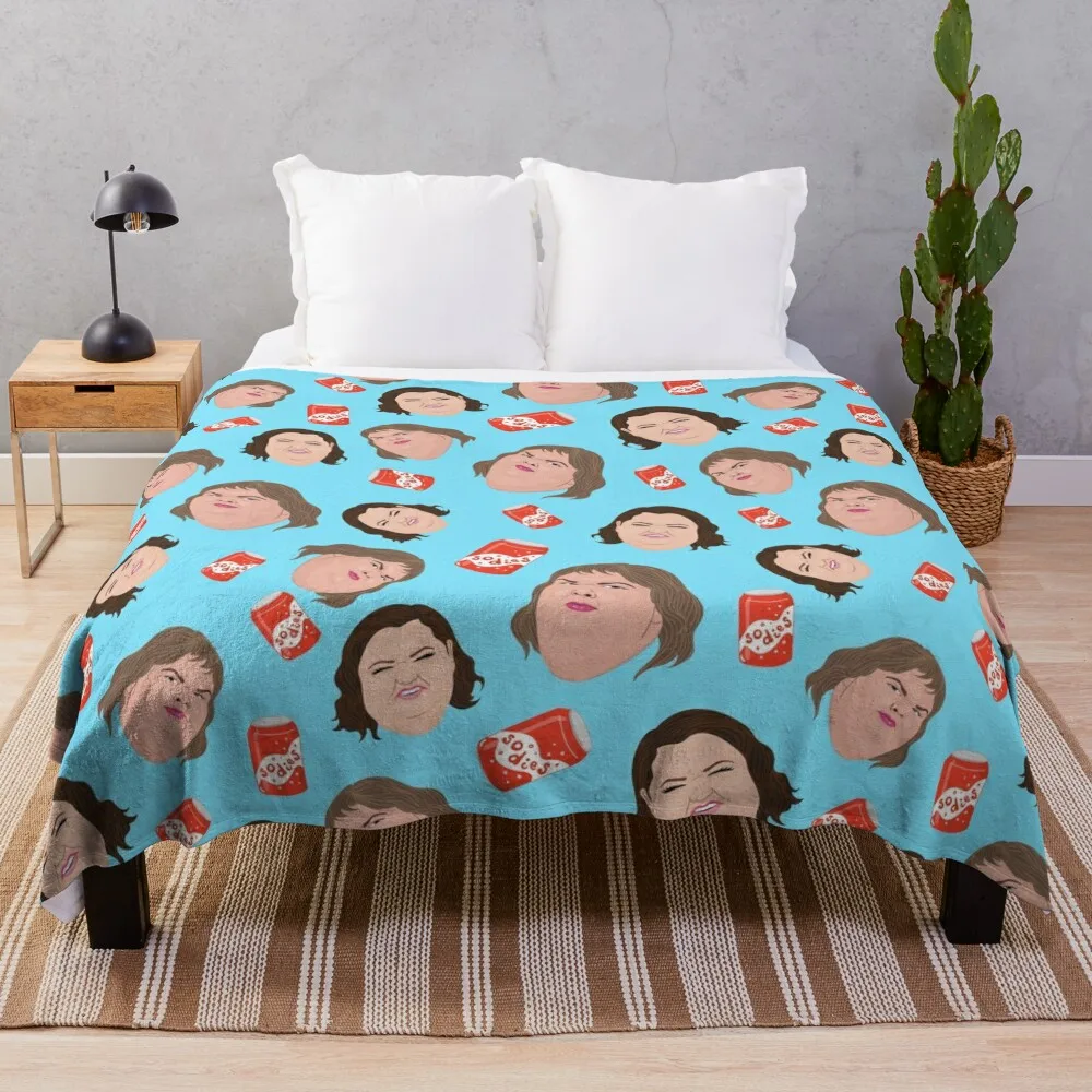 

1000lb Sisters - Repeat Print - Sodies - Slaton Sisters Amy Tammy Throw Blanket blankets ands Nap Designers Blankets