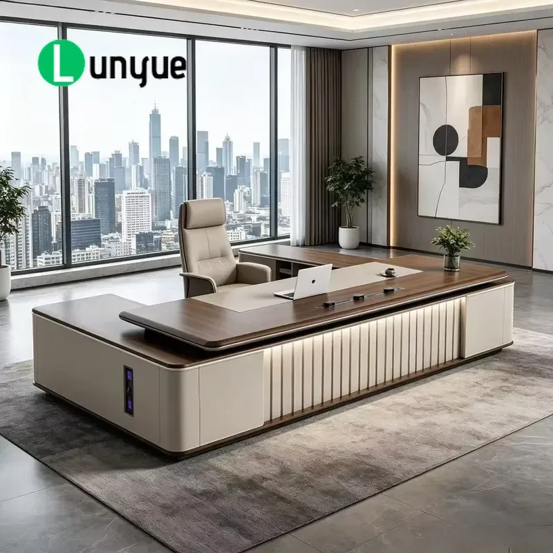 Custom Modern Luxury Modular Wooden Executive Desk High Quality Eco Friendly Easy Assembly For Hotel Villa Office Furniture