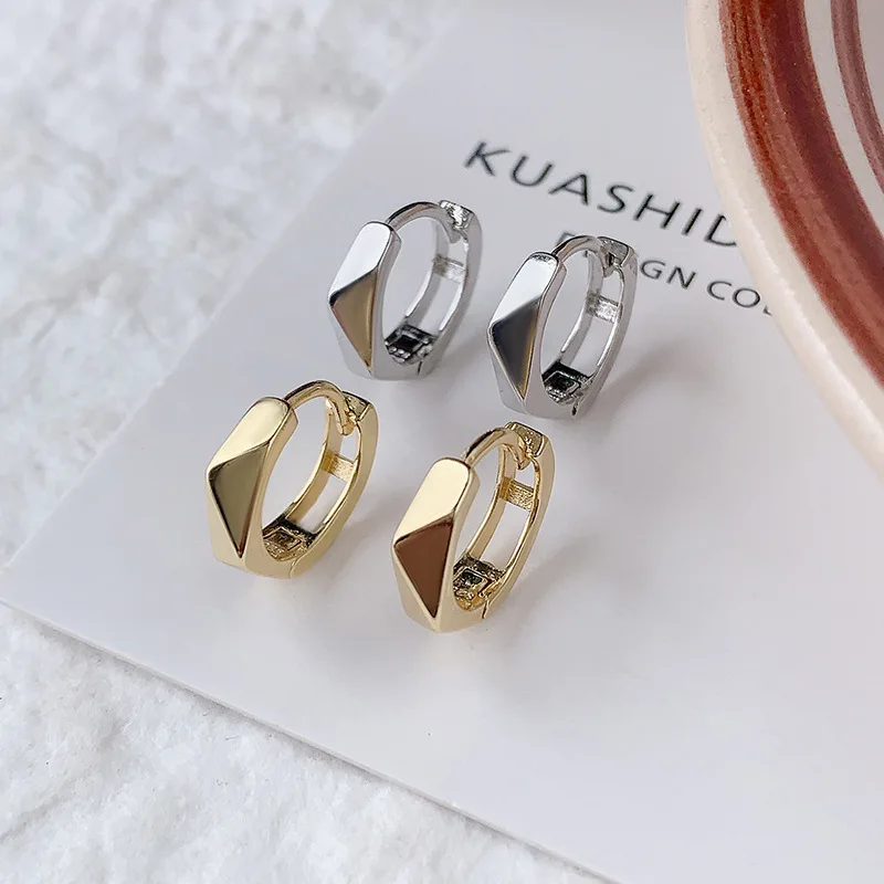 

925 Sterling Silver Simple Diamond Circle Piercing Stud Earrings For Women Elegant Jewelry 2025 Trend Jewellery Argent 925