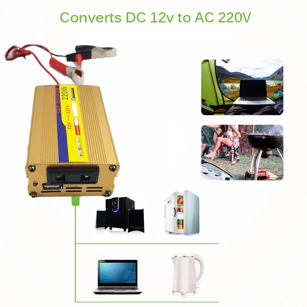 220V Solar Power System 30W Solar Panel Battery Charger 220W Inverter USB Kit Complete 60A Controller Home Grid Camping Power