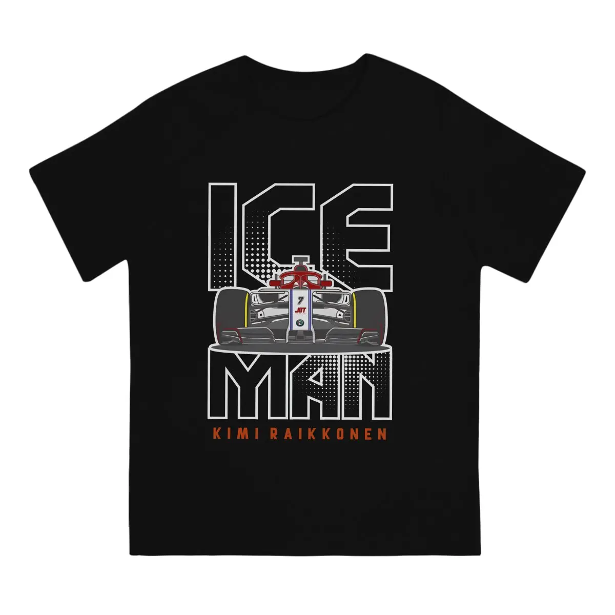 Ice Man T Shirt Men's  Pure Cotton Fashion for Male T-Shirts Crewneck Kimi Raikkonen Tee Shirt Short Sleeve Clothing 4XL 5XL