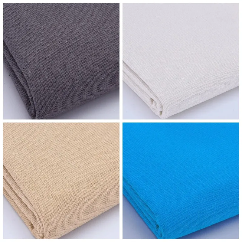 

Pure Cotton Thickened Canvas Fabric By The Meter for Curtains Sofa Covers Shoes Bags Pillow DIY Sewing Plain Cloth Soft Blue Red