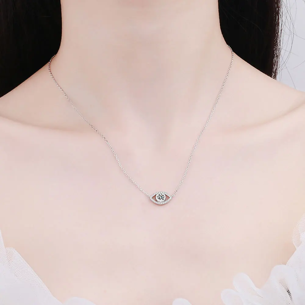 KNOBSPIN 5mm D Color Moissanite Necklace Lab Diamond GRA Certified Fine Jewelry 925 Sterling Silver Necklaces Wedding for Women