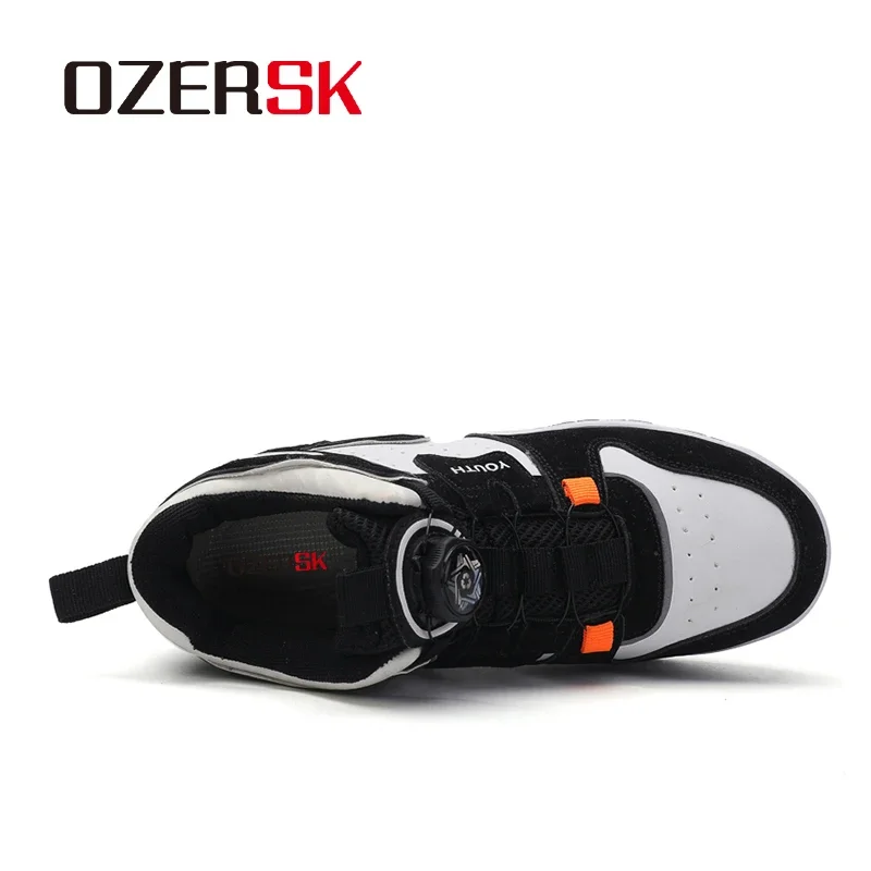 OZERSK Children's Two-Wheeled Sneakers Comfortable Mesh Breathable Non-Slip Kids Daily Swivel Button Roller Skating Shoes