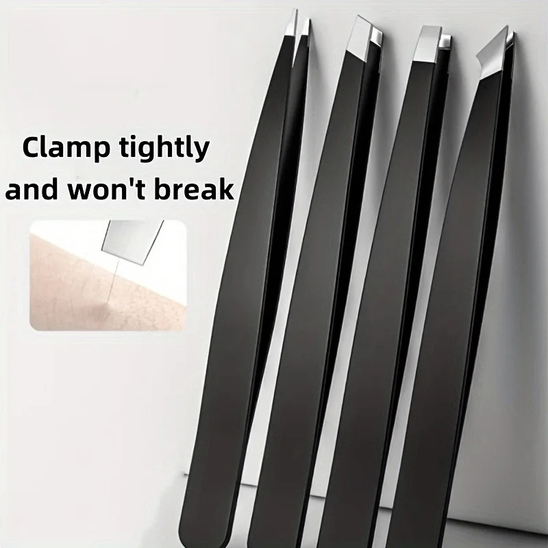Stainless Steel Precision Tweezers, High-Density Non-Slip Pointed Tip, Professional Eyebrow Trimming Facial Hair Removal Tool