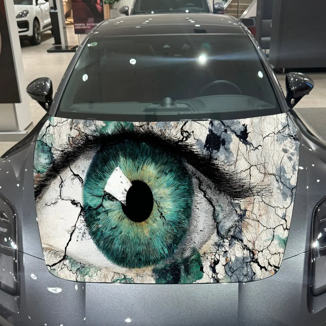 

Mystic Green Eye Mystic Thrill ПВХ виниловые обертки капота двигателя автомобиля, самоклеящаяся водостойкая наклейка на капот автомобиля, украшение автомобиля