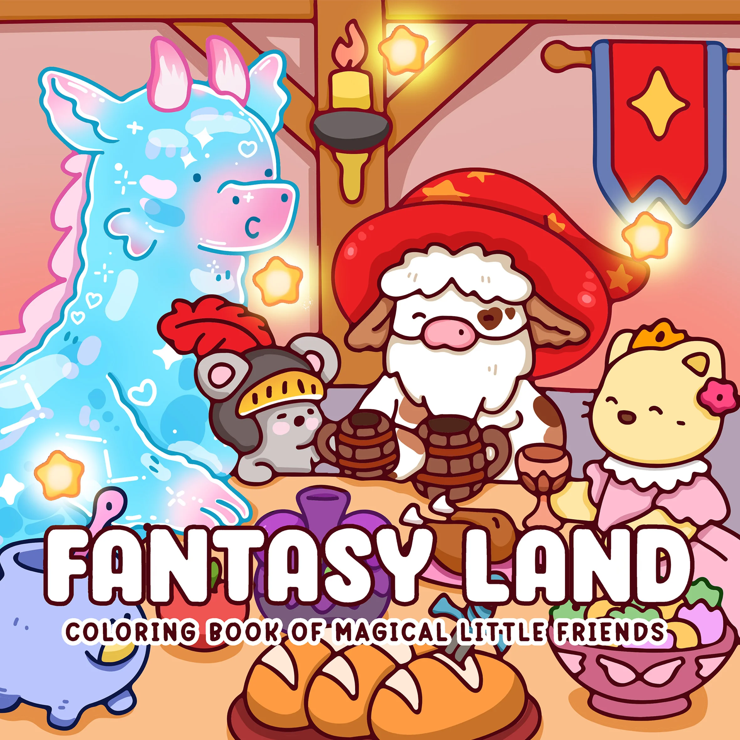 FANTASY LAND Bold-easy Patterns Coloring Book for Adults Cute Drawing Book Perfect Gift for Party and Birthday