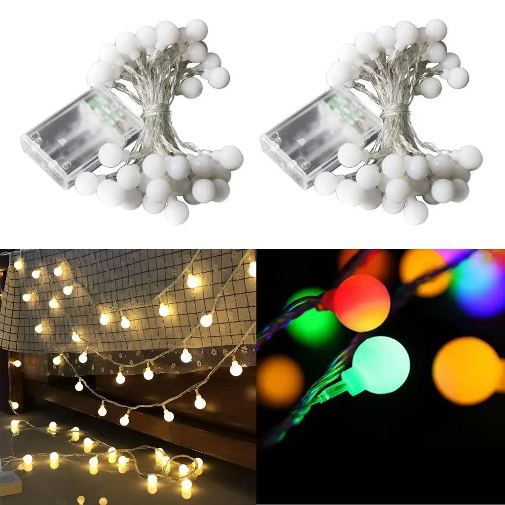 Ball LED Battery Operated String Fairy Light Christmas Garland Wedding Garden