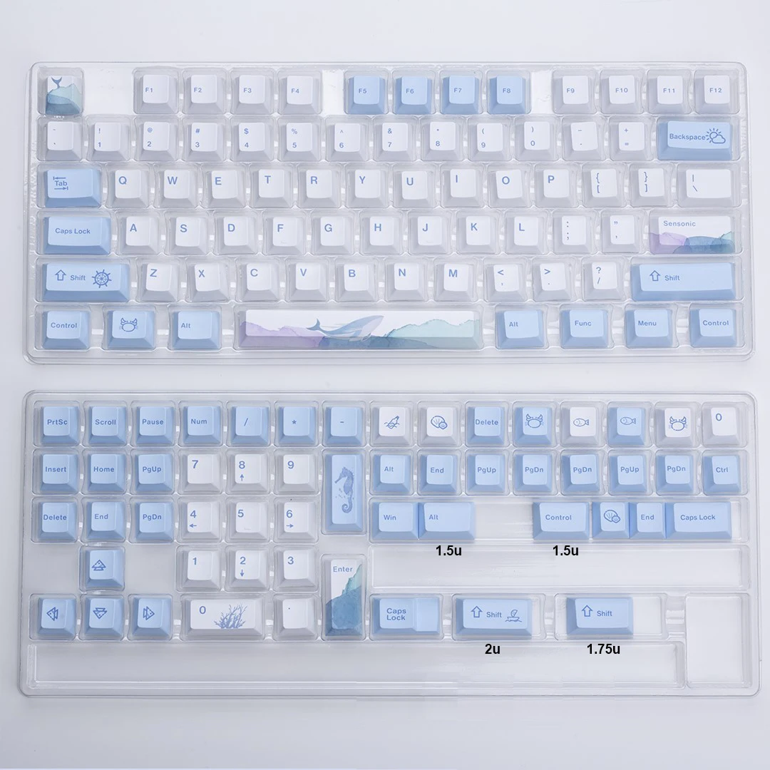 Dolfijn Thema Dikke Pbt Dye-Subbed Keycaps Oem Of Cherry Profiel Fit Mx Schakelaars Voor GK61 GK64 GH60 96 108 Mechanische Toetsenborden