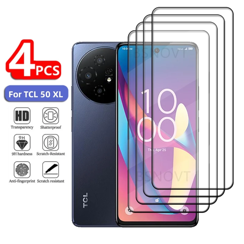 

1/2/3/4PCS For TCL 50 XL Glass TCL 50 XL Tempered Glass Phone Protective Full Cover Glue 9H HD For Screen Protector TCL 50 XL